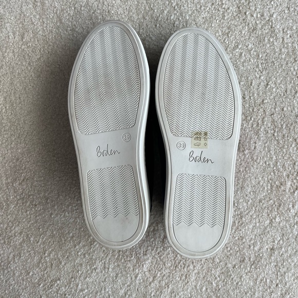 Boden Navy Blue Velvet Slip On Sneakers - Picture 2 of 3